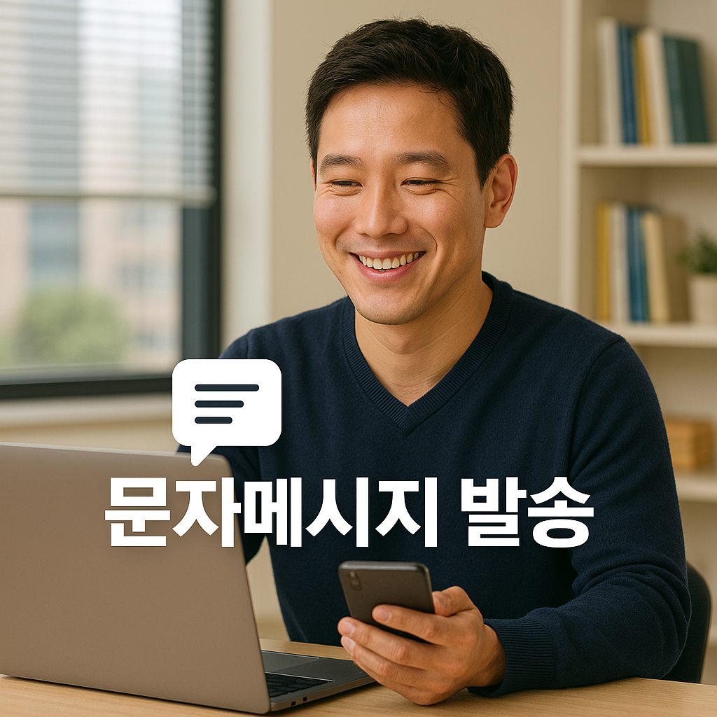 학원관리프로그램 어나더클래스 문자메시지 발송, 사전 등록된 번호로만 가능해요!